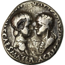 Coin, Nero and Agrippina, Denarius, Lyon - Lugdunum, Fourrée, VF(30-35)