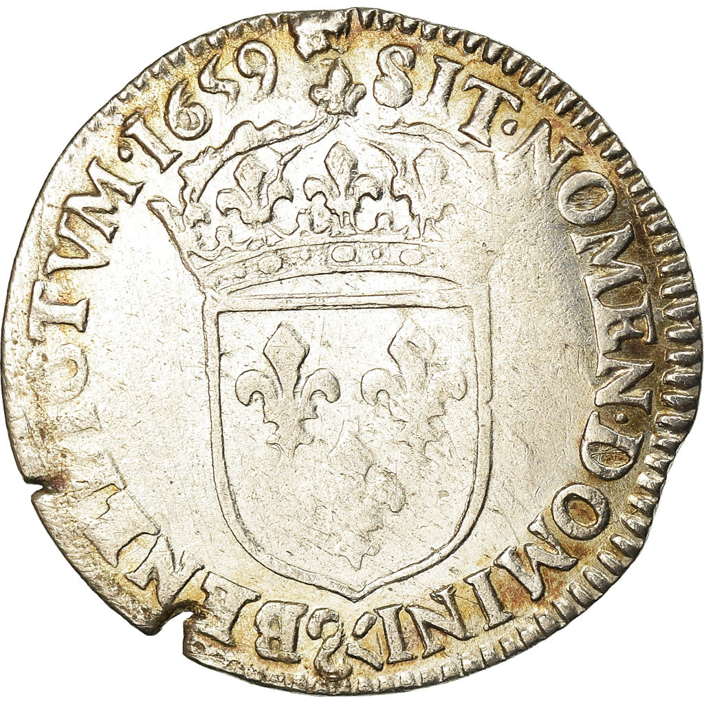 Münze, Frankreich, Louis XIV, 1/12 Écu à la mèche longue, 1/12 ECU, 10 Sols