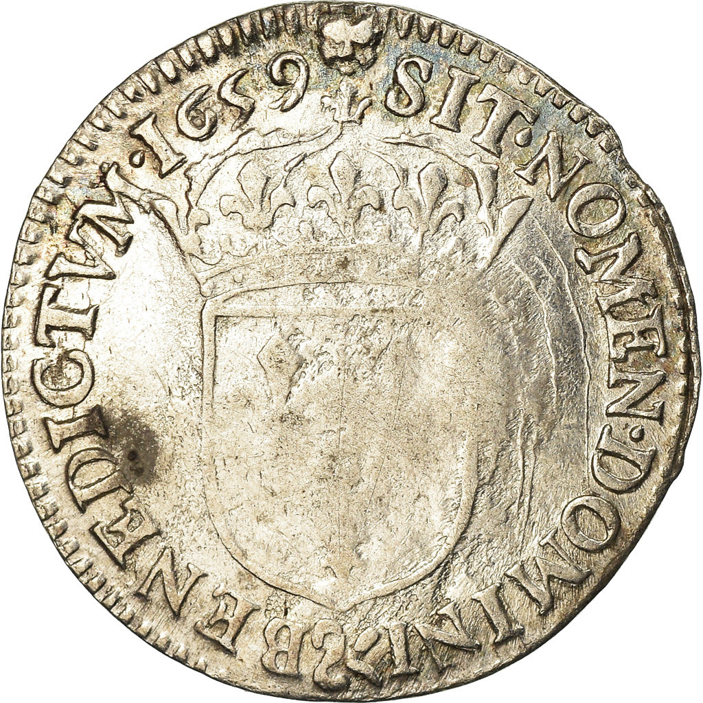 Moneta, Francja, Louis XIV, 1/12 Écu à la mèche longue, 1/12 ECU, 10 Sols