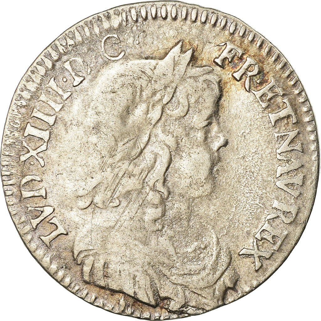Moneta, Francia, Louis XIV, 1/12 Écu à la mèche longue, 1/12 ECU, 10 Sols