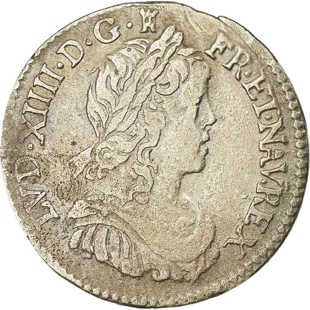 Munten, Frankrijk, Louis XIV, 1/12 Écu à la mèche longue, 1/12 ECU, 10 Sols