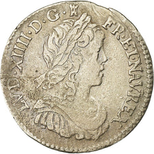Munten, Frankrijk, Louis XIV, 1/12 Écu à la mèche longue, 1/12 ECU, 10 Sols