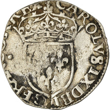 Coin, France, Charles IX, Sol Parisis, 1567, Paris, VF(20-25), Silver