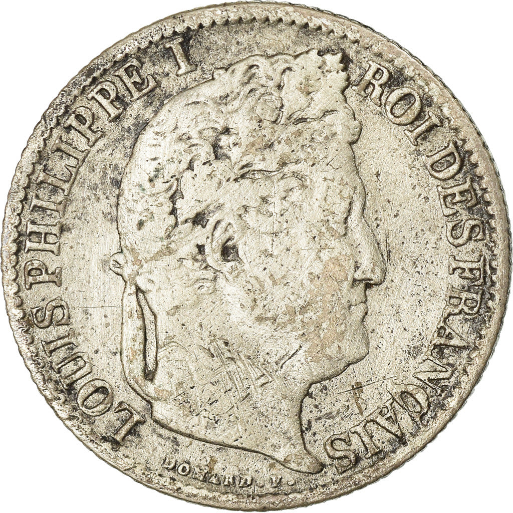 Moneta, Francia, Louis-Philippe, 1/4 Franc, 1832, Strasbourg, B+, Argento