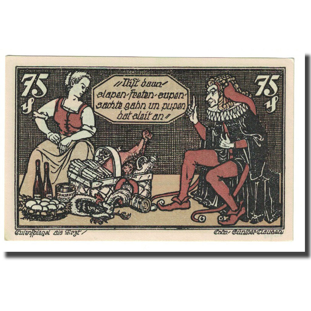 Banconote, Germania, Braunschweig, 75 Pfennig, personnage 1, 1921, 1921-05-01