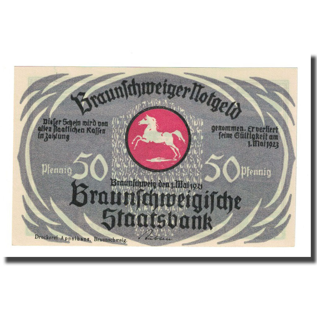 Banknote, Germany, Braunschweig, 50 Pfennig, cavalier 1, 1923, 1923-05-01