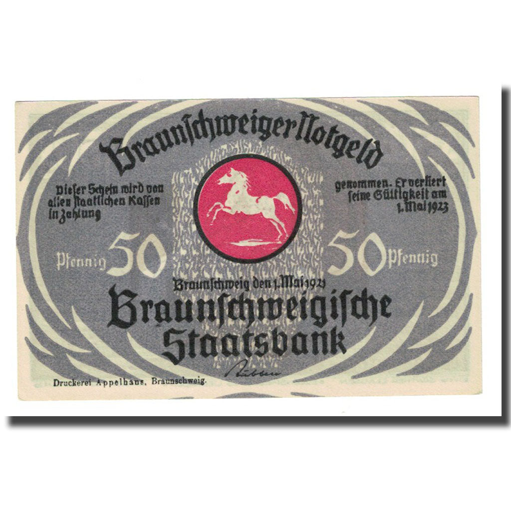 Banknote, Germany, Braunschweig, 50 Pfennig, personnage, 1923, 1923-05-01