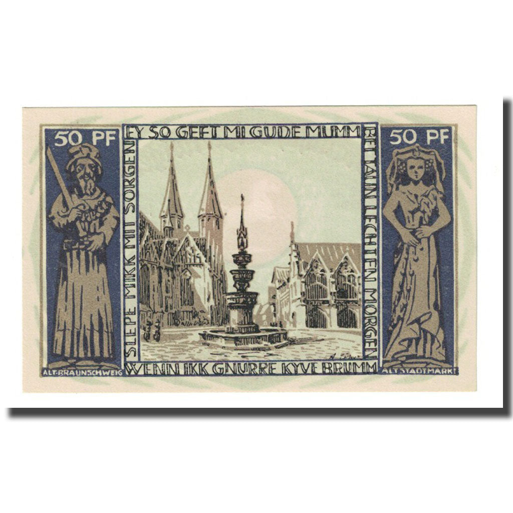 Geldschein, Deutschland, Braunschweig, 50 Pfennig, cathedrale 2, 1923