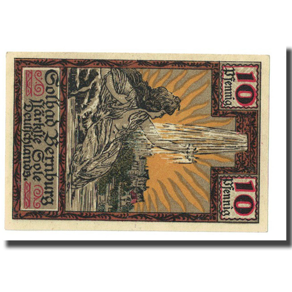 Geldschein, Deutschland, Bernburg Stadt, 10 Pfennig, personnage 1, 1921, UNZ-
