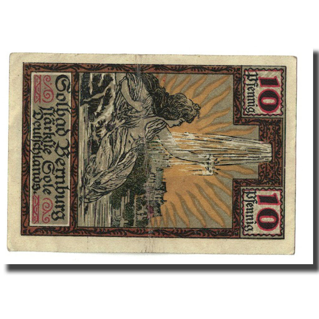 Geldschein, Deutschland, Bernburg Stadt, 10 Pfennig, 1921, VZ, Mehl:95.1b