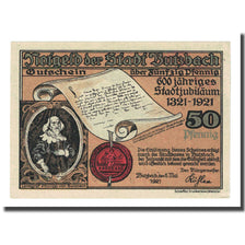 Banconote, Germania, Butzbach, 50 Pfennig, paysage, 1921, 1921-05-06, SPL