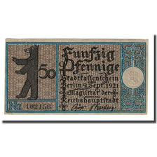 Banconote, Germania, Berlin Stadt, 50 Pfennig, paysage, 1921, 1921-09-09, SPL