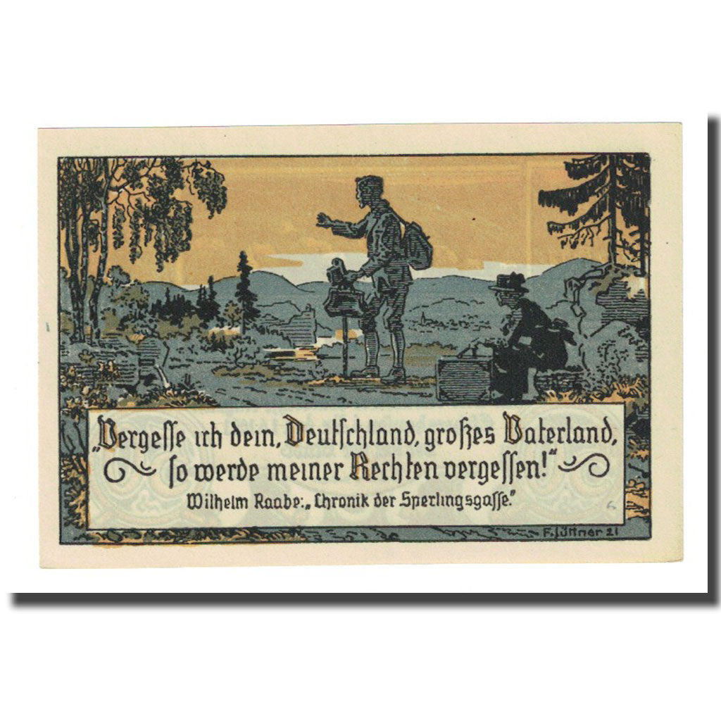 Banconote, Germania, Eschershausen, 50 Pfennig, paysage, 1921, 1921-06-01, SPL