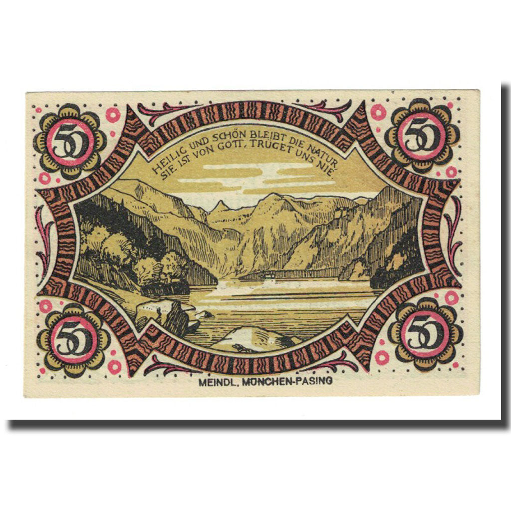 Banconote, Germania, Berchtesgaden, 50 Pfennig, paysage, 1920, 1920-08-13, SPL