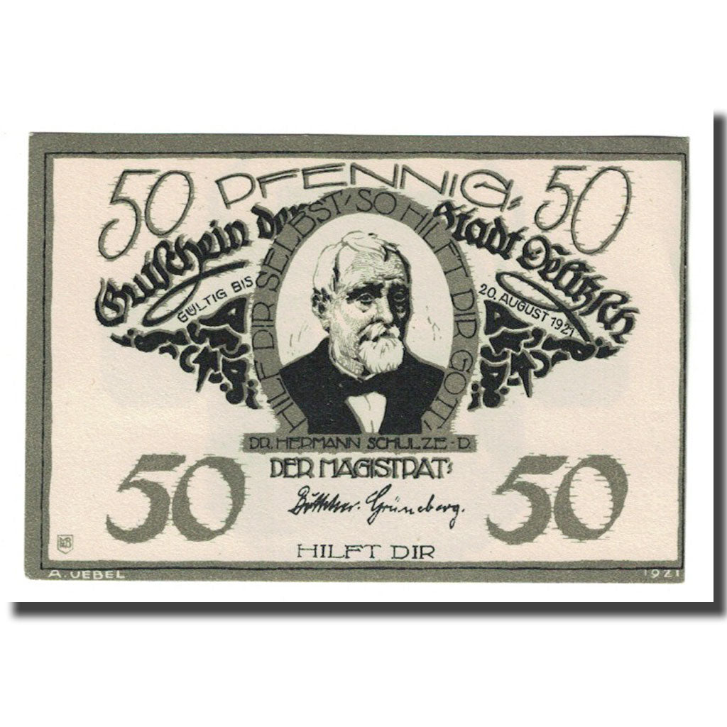 Banknote, Germany, Delitzsch, 50 Pfennig, Maison, 1921, UNC(63), Mehl:262.1