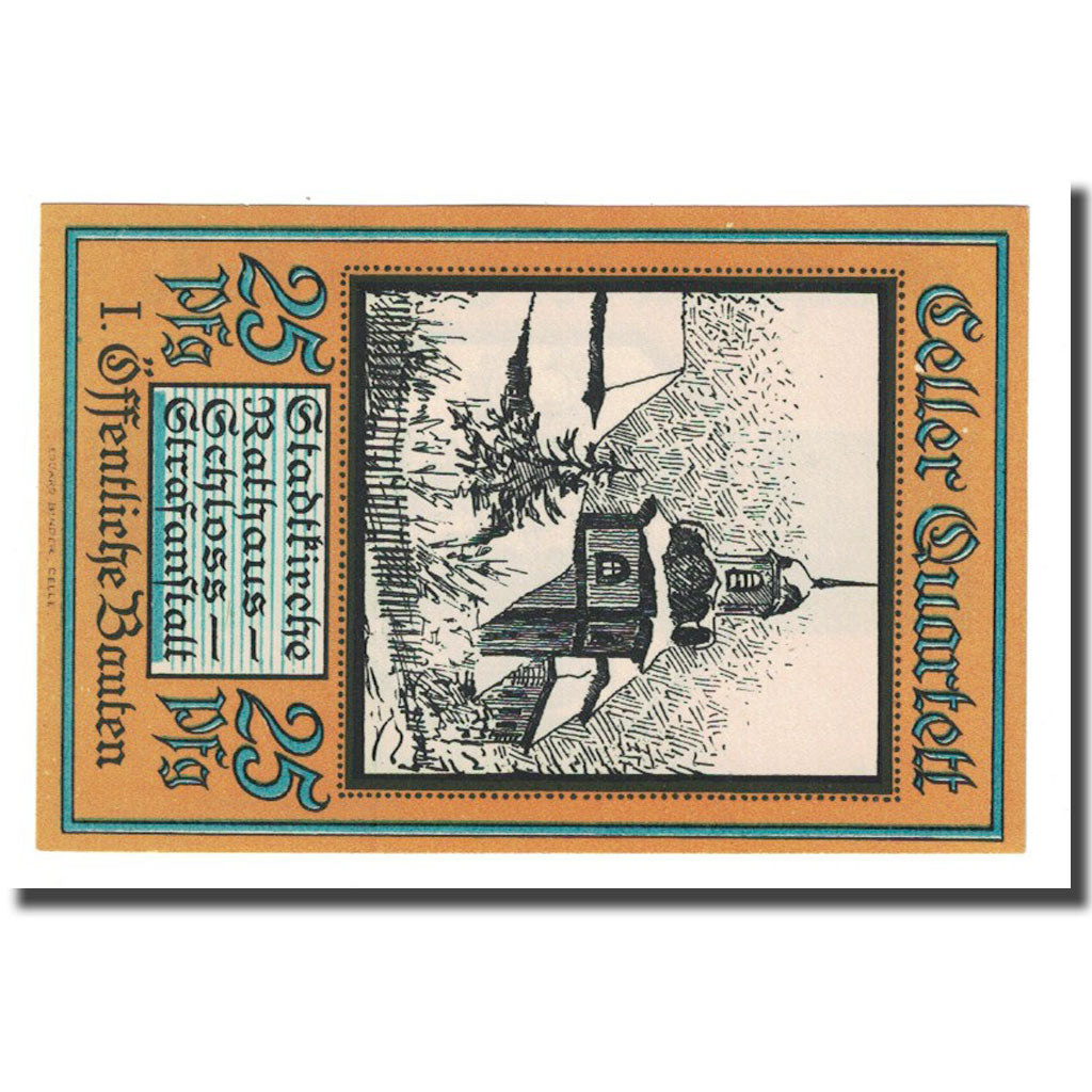 Banconote, Germania, Celle, 25 Pfennig, Blason, 1922, SPL, Mehl:226.1