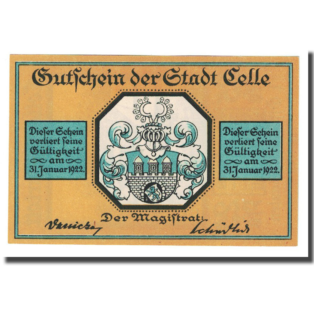 Banconote, Germania, Celle, 25 Pfennig, Blason, 1922, SPL, Mehl:226.1
