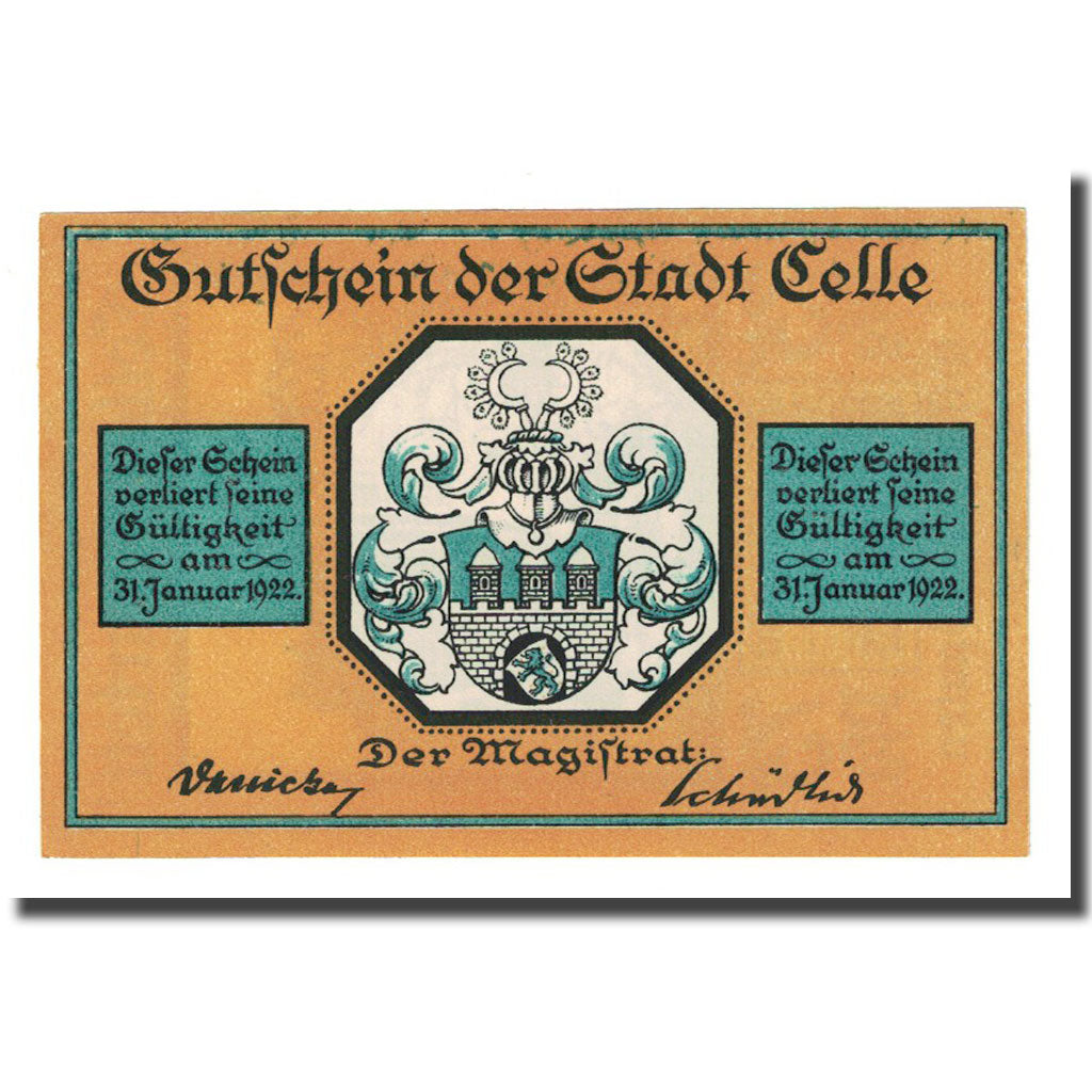 Banconote, Germania, Celle, 75 Pfennig, Blason, 1922, SPL, Mehl:226.1