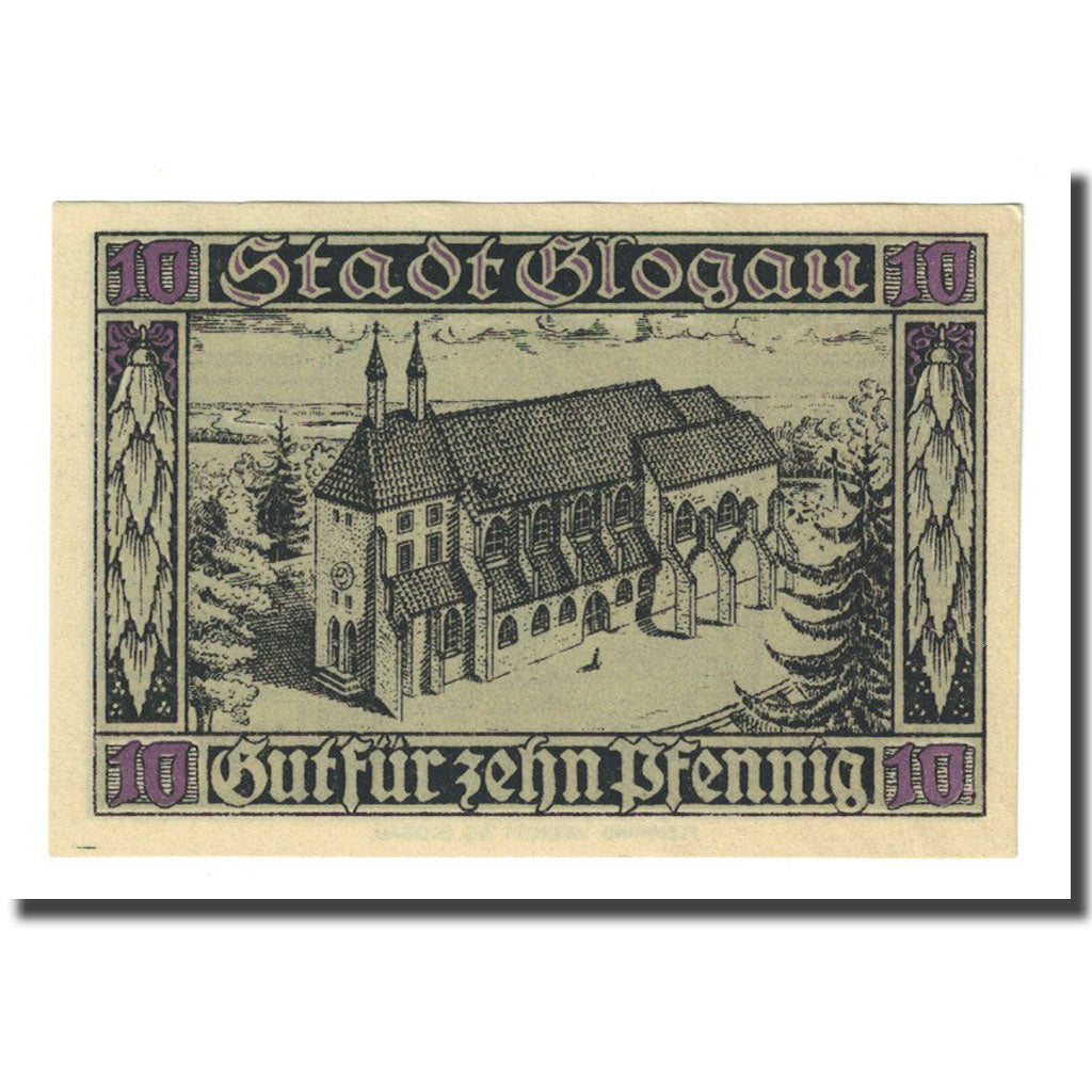 Banconote, Germania, Glogau Stadt, 10 Pfennig, personnage, 1920, 1920-12-01