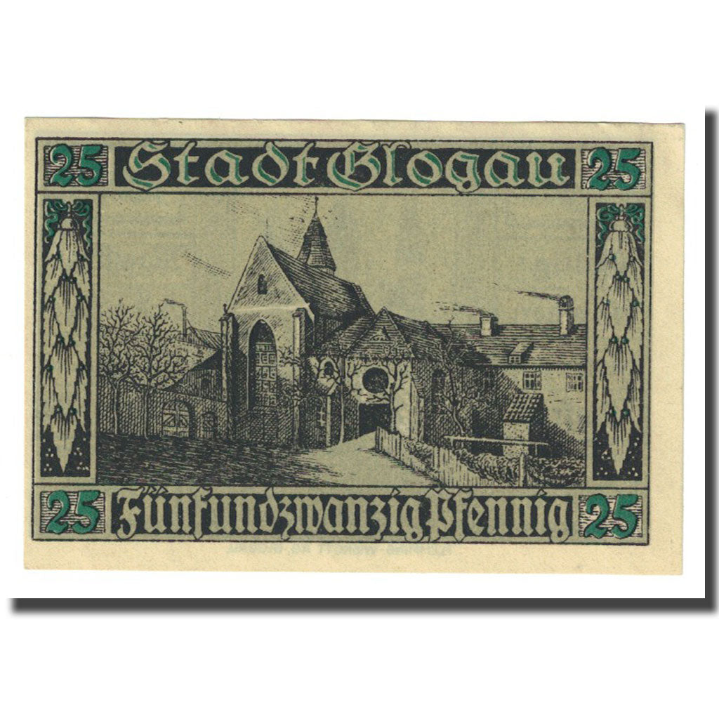Banknote, Germany, Glogau Stadt, 25 Pfennig, statue, 1920, 1920-12-01, UNC(63)