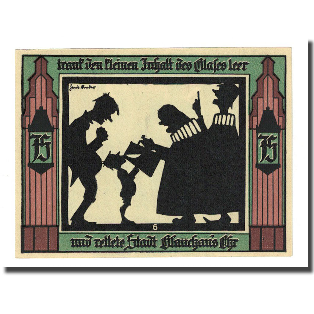 Banknote, Germany, Glauchau Stadt, 75 Pfennig, personnage 3, 1921, 1921-05-01