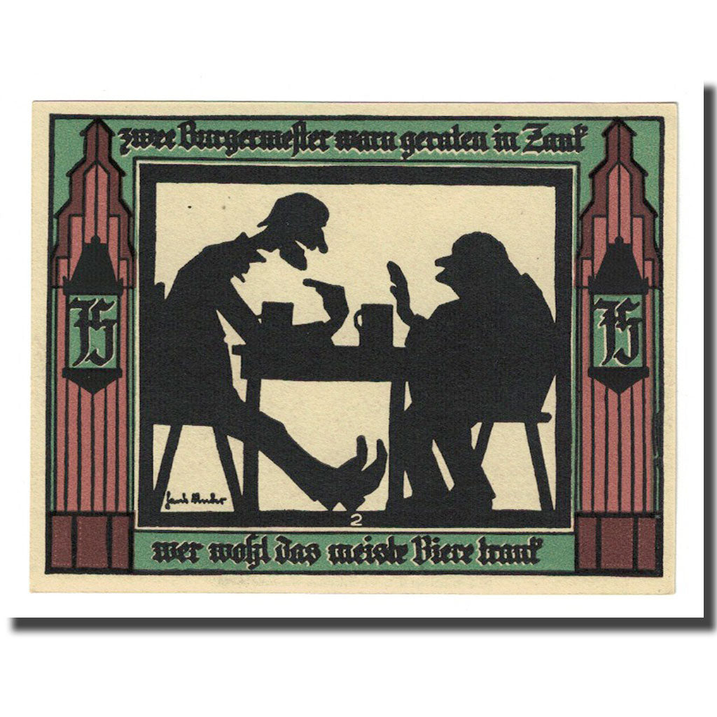 Banknote, Germany, Glauchau Stadt, 75 Pfennig, personnage 4, 1921, 1921-05-01