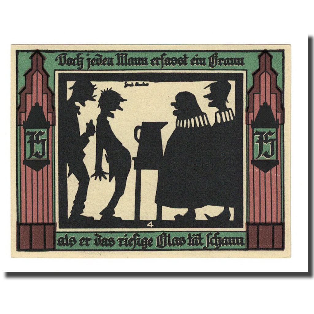 Banknot, Niemcy, Glauchau Stadt, 75 Pfennig, personnage 6, 1921, 1921-05-01