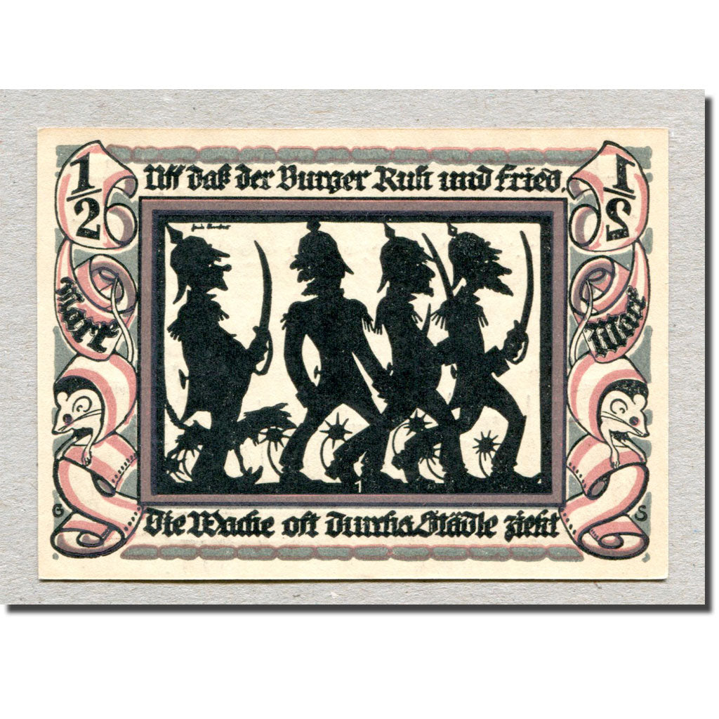 Banknote, Germany, Glauchau Stadt, 1/2 Mark, personnage 3, 1921, 1921-05-01