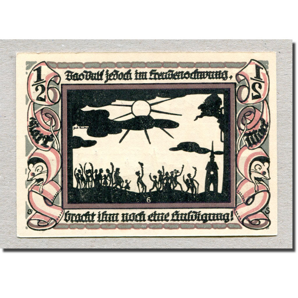 Billet, Allemagne, Glauchau Stadt, 1/2 Mark, personnage 5, 1921, 1921-05-01