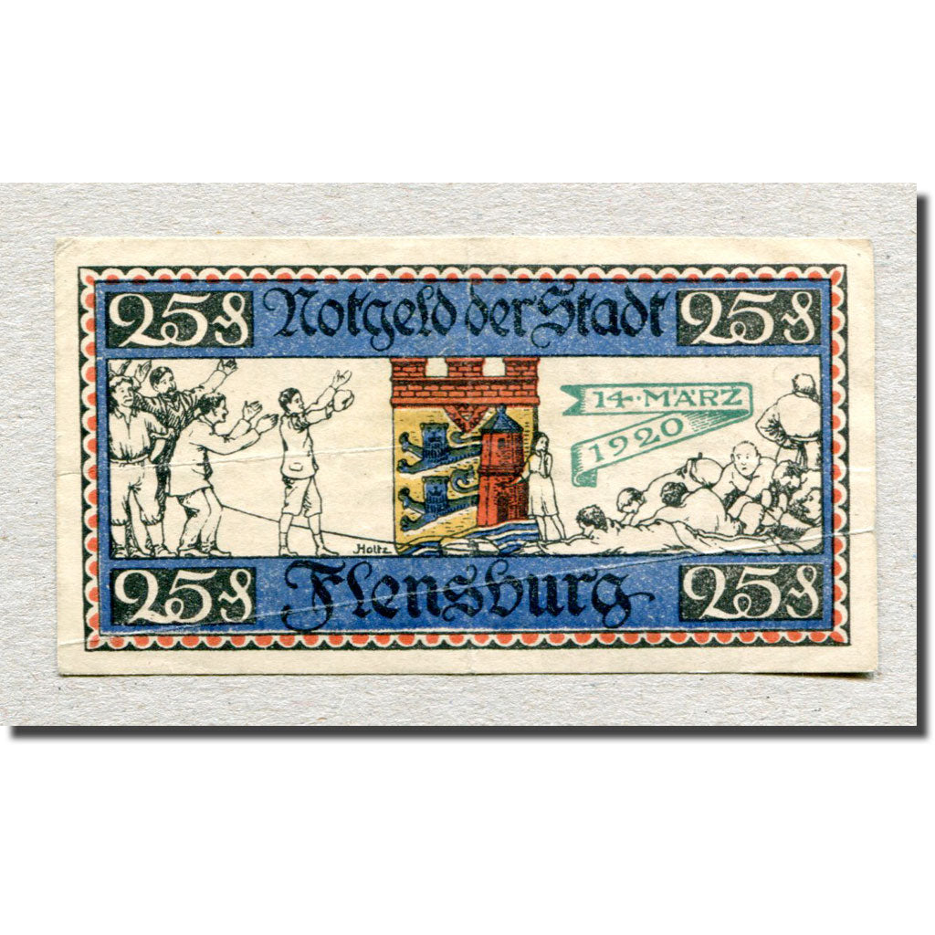 Biljet, Duitsland, Flensburg, 25 Pfennig, N.D, 1920, 1920-01-16, TTB
