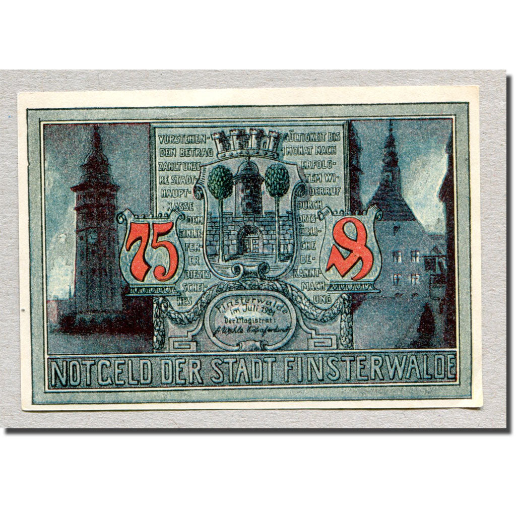 Banknote, Germany, Finsterwalde, 75 Pfennig, personnage 1, 1921, UNC(63)