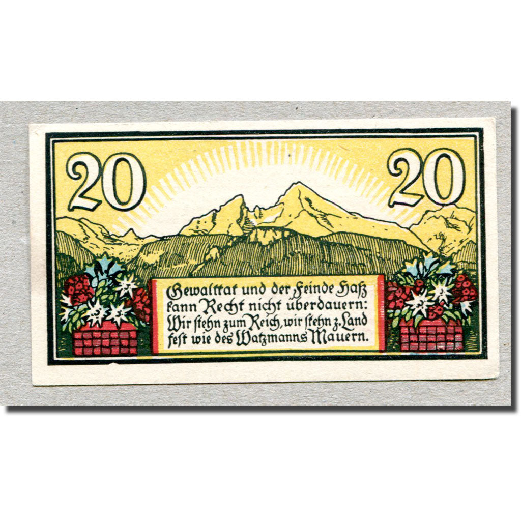 Geldschein, Deutschland, Berchtesgaden, 20 Pfennig, paysage, 1920, 1920-08-13