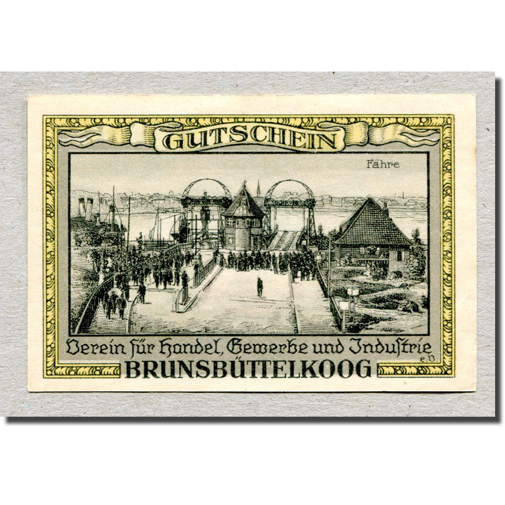 Banknote, Germany, Brunsbüttelkoog, 50 Pfennig, paysage, 1922, 1922-01-31