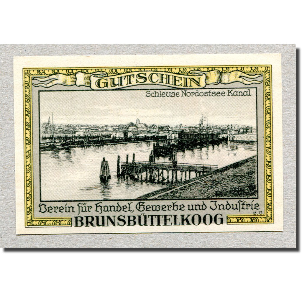 Billet, Allemagne, Brunsbüttelkoog, 1 Mark, paysage, 1922, 1922-01-31, SPL