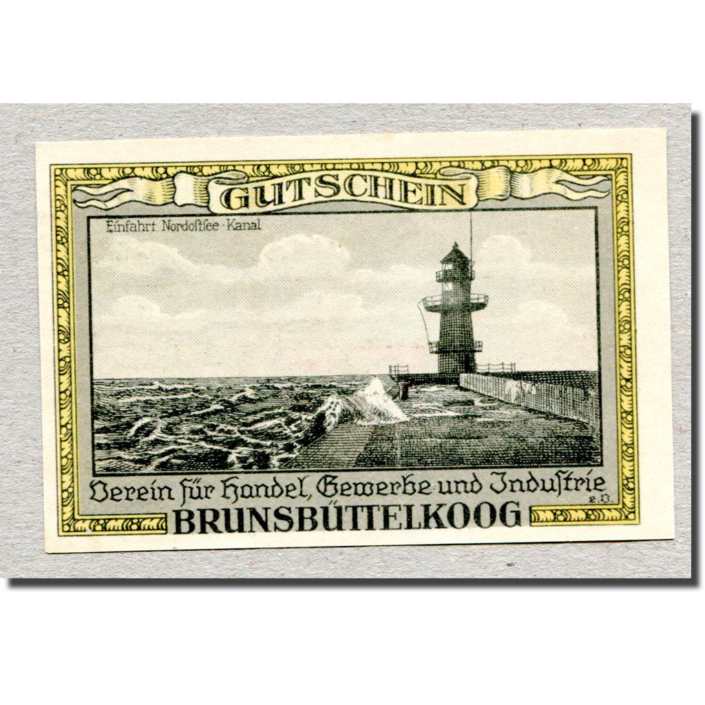 Banknote, Germany, Brunsbüttelkoog, 25 Pfennig, Phare 1, 1922, 1922-01-31