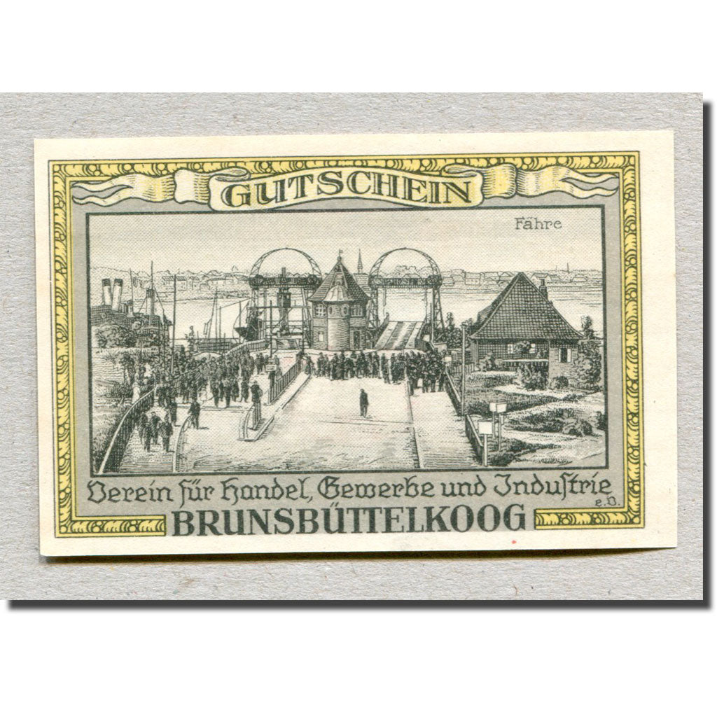 Geldschein, Deutschland, Brunsbüttelkoog, 50 Pfennig, paysage 1, 1922