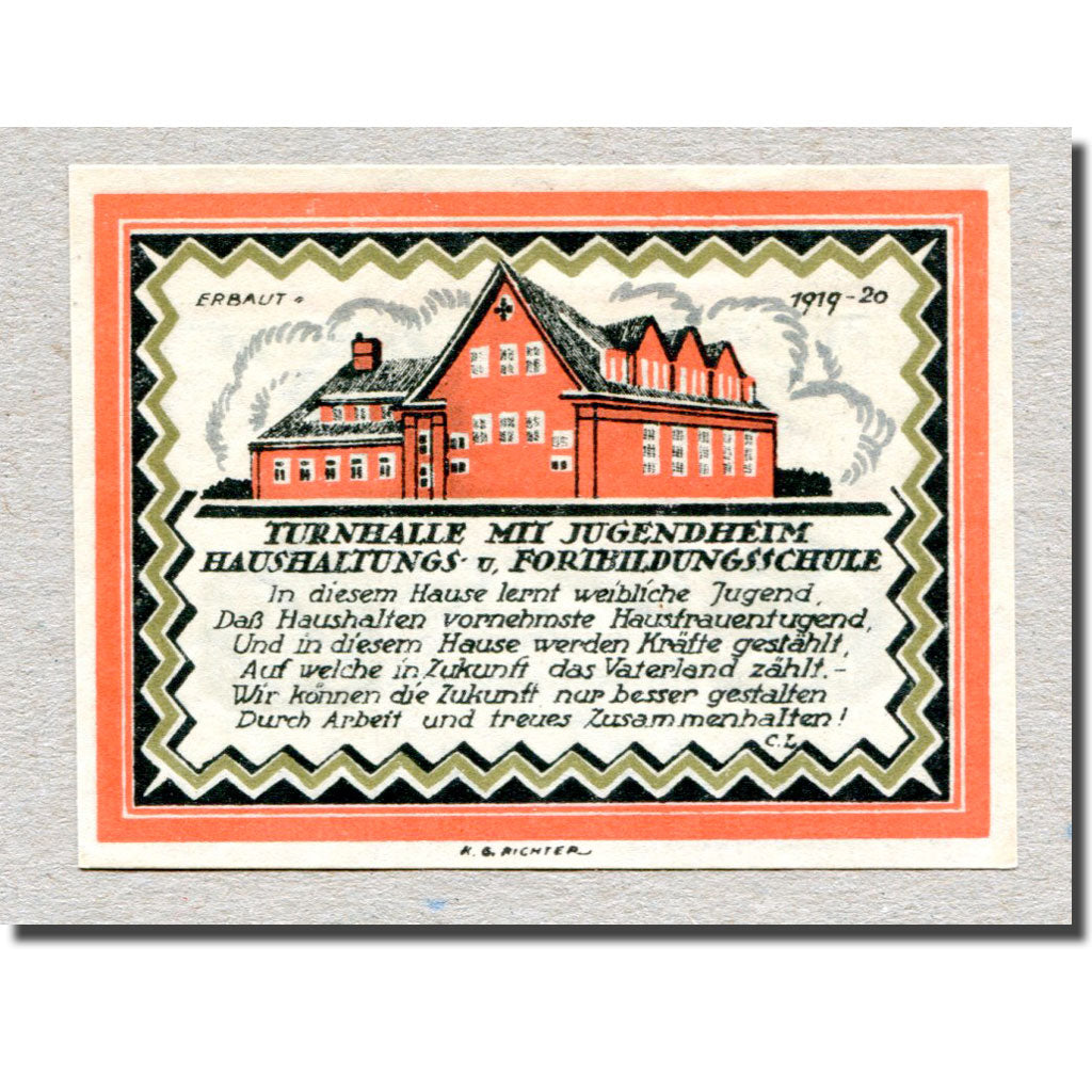 Biljet, Duitsland, Budelsdorf Gemeinde, 75 Pfennig, Maison, 1921, SPL