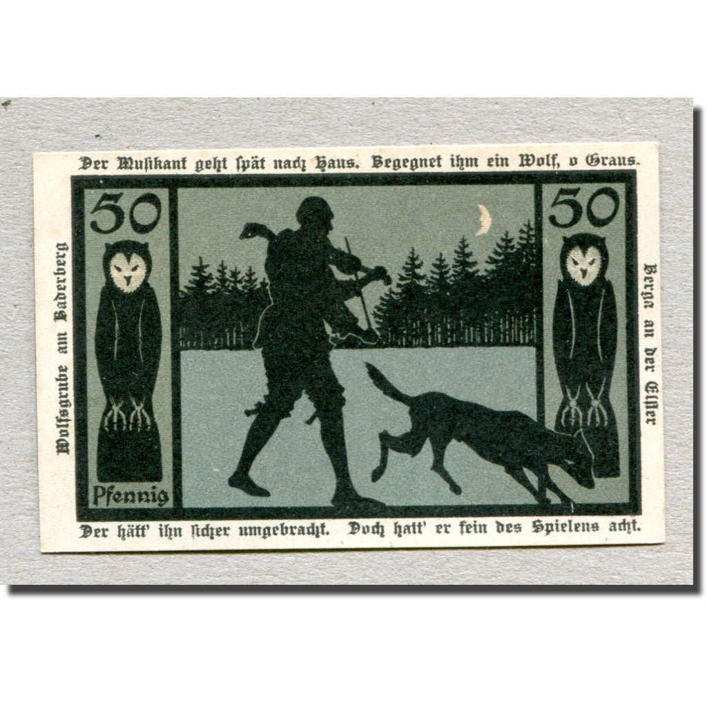 Biljet, Duitsland, Berga a. d. Elster, 50 Pfennig, personnage, 1921, 1921-10-01