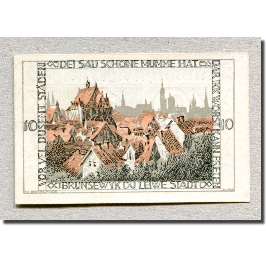 Billet, Allemagne, Braunschweig, 10 Pfennig, village, 1921, 1921-05-01, SPL