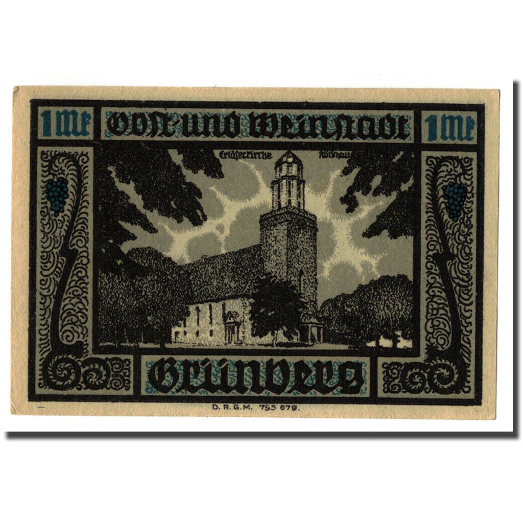 Banknote, Germany, Grünberg, 1 Mark, Batiment, 1922, UNC(63), Mehl:490.1a