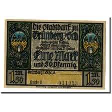 Banknote, Germany, Grünberg, 1.5 Mark, Monument, 1922, UNC(63), Mehl:490.1a