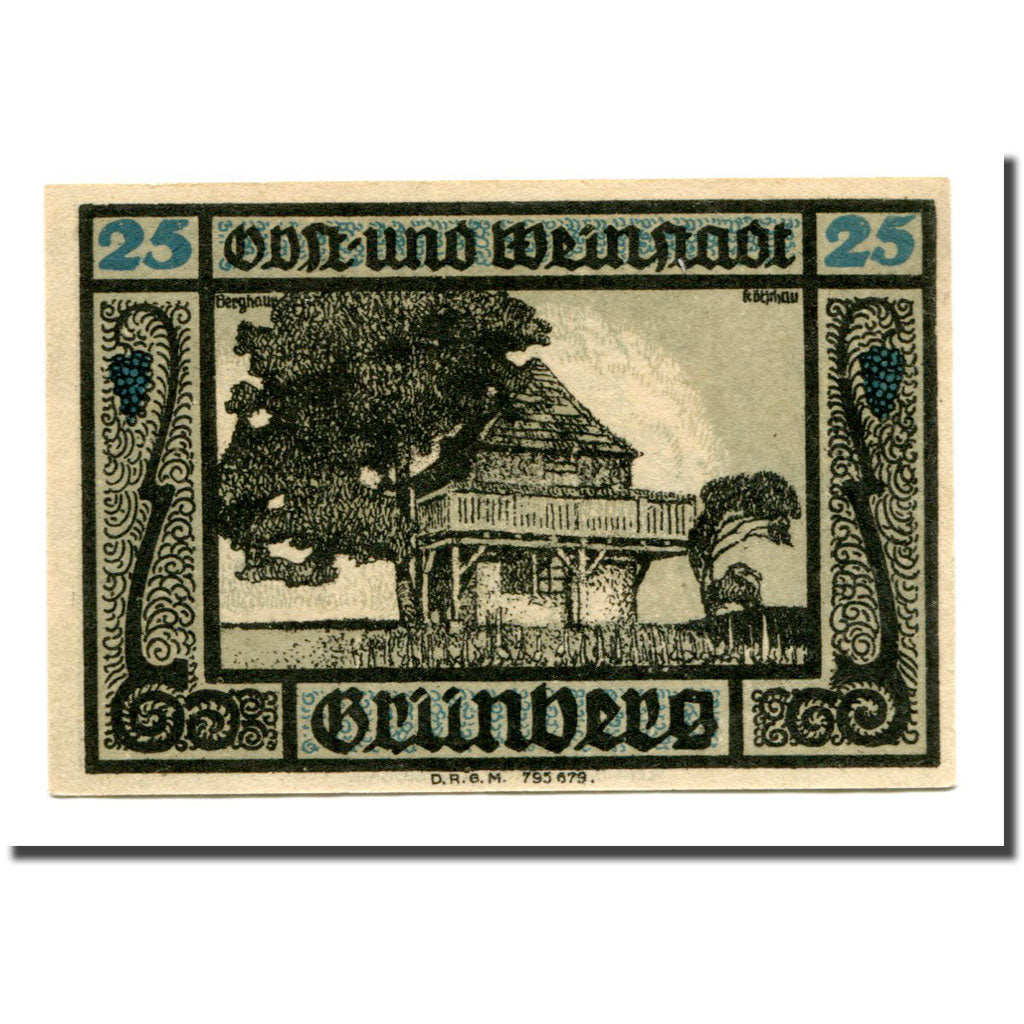 Banknote, Germany, Grünberg, 25 Pfennig, paysage, 1922, UNC(63), Mehl:490.1a