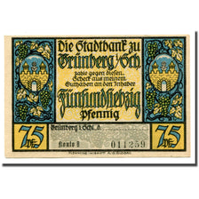 Banknote, Germany, Grünberg, 75 Pfennig, paysage 2, 1922, UNC(63), Mehl:490.1a