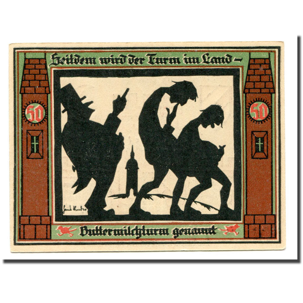 Banconote, Germania, Glauchau Stadt, 50 Pfennig, personnage 1, 1921, 1921-05-01