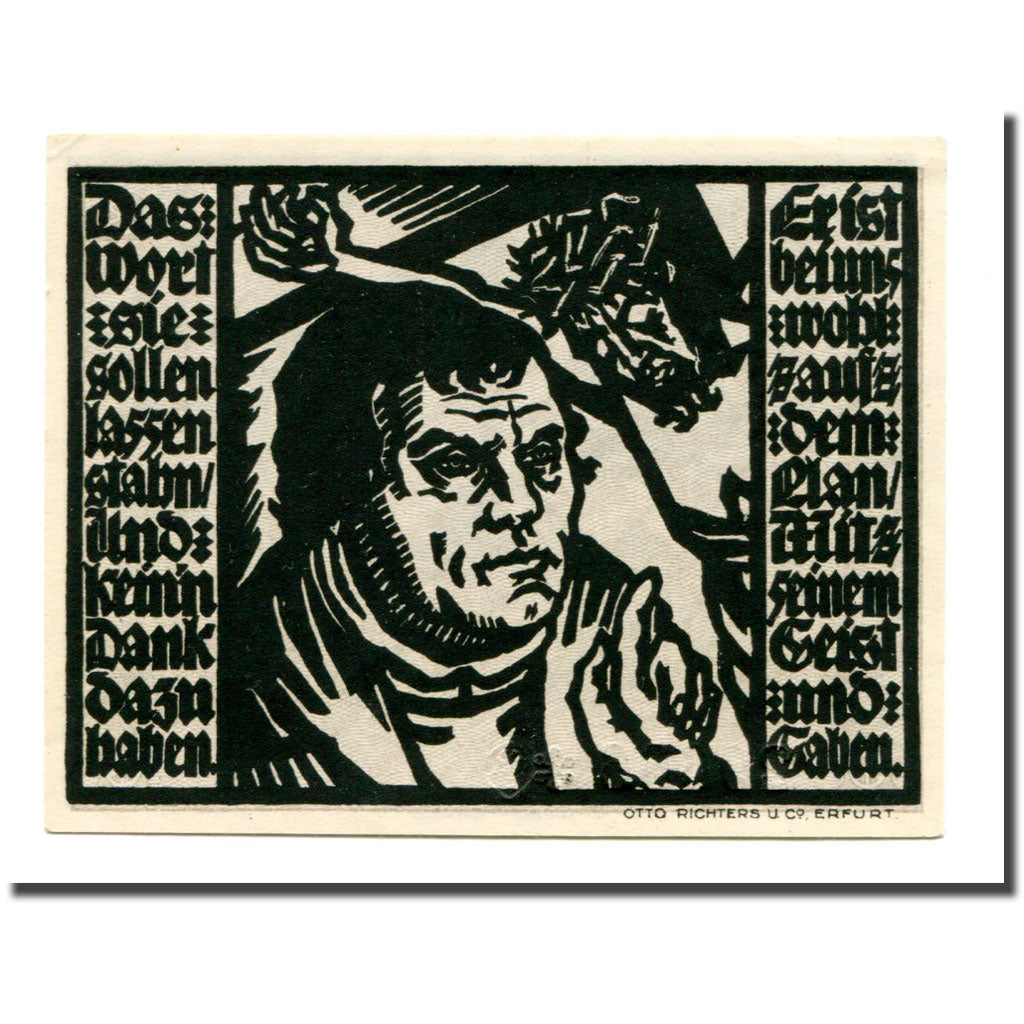 Biljet, Duitsland, Erfurt Stadt, 50 Pfennig, personnage, 1921, 1921-04-07, SPL