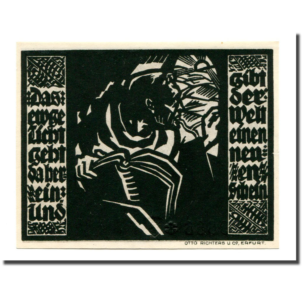 Billet, Allemagne, Erfurt Stadt, 50 Pfennig, personnage 3, 1921, 1921-04-07