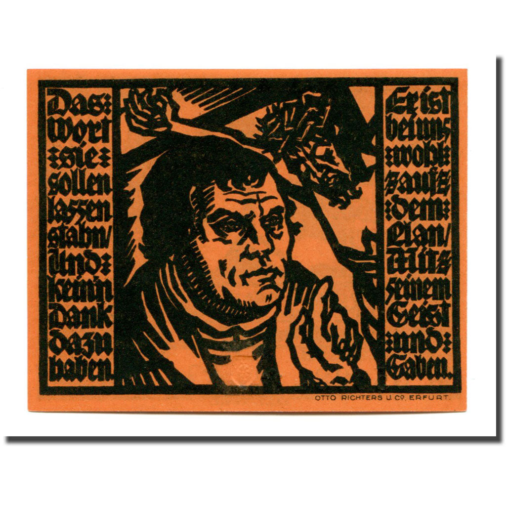 Banconote, Germania, Erfurt Stadt, 50 Pfennig, personnage, 1921, 1921-04-07