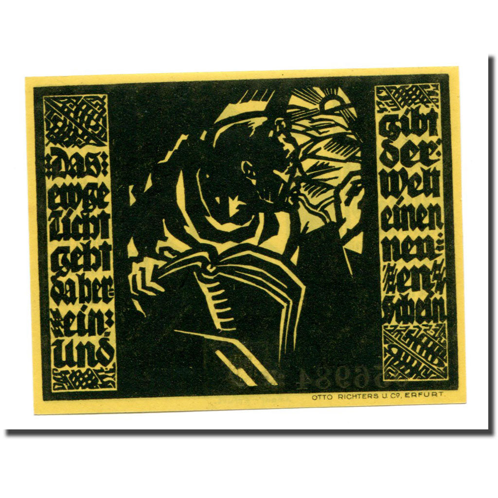 Billet, Allemagne, Erfurt Stadt, 50 Pfennig, personnage, 1921, 1921-04-07, SPL