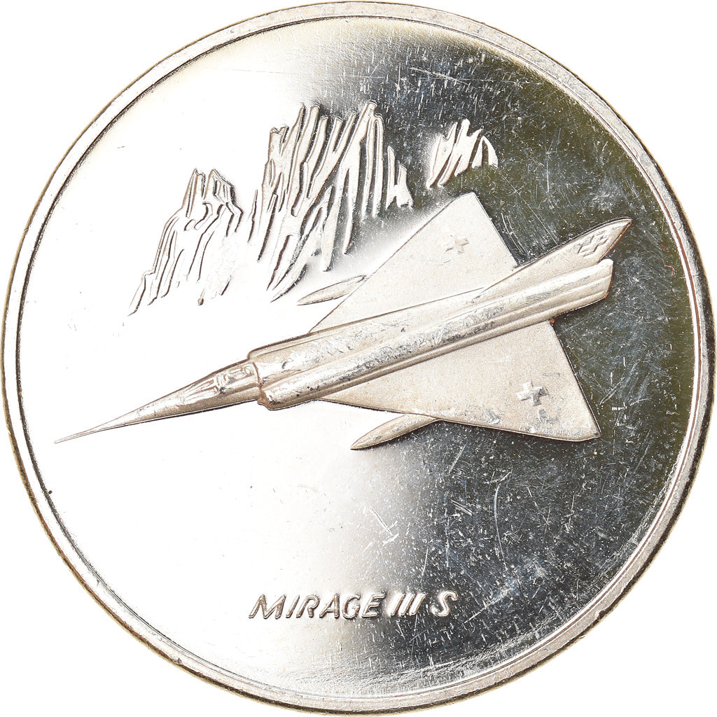 Switzerland, Medal, 60 Jahre Schweizer Flugwaffe, Aviation, 1974, AU(55-58)