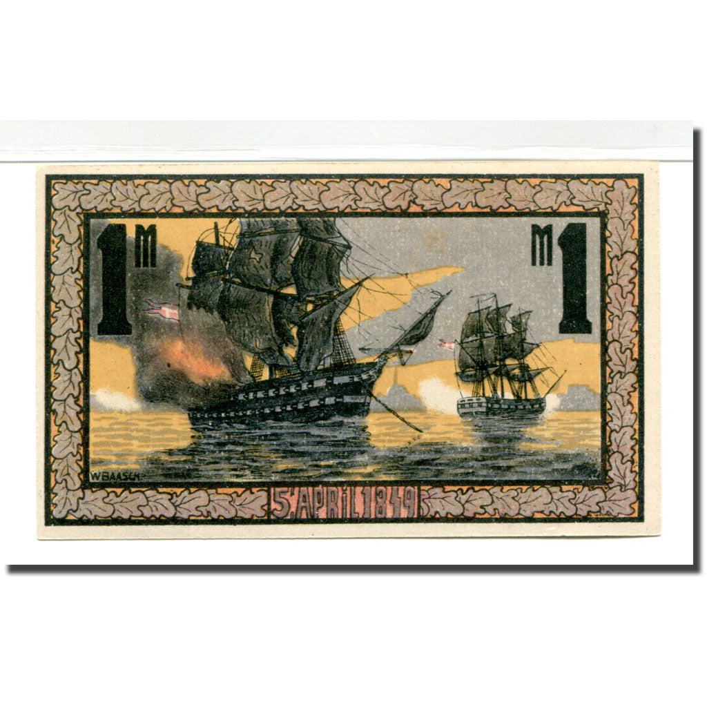 Billet, Allemagne, Eckernförde, 1 Mark, bateau, 1921, SPL, Mehl:306.1